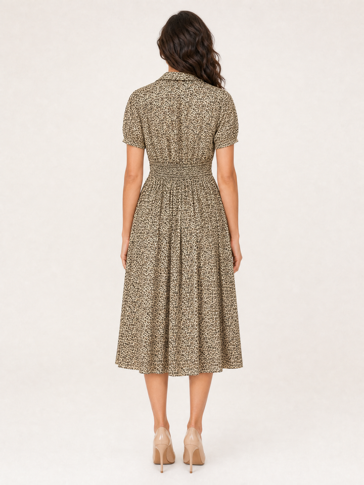 Sunny Girl leopard print shirt dress